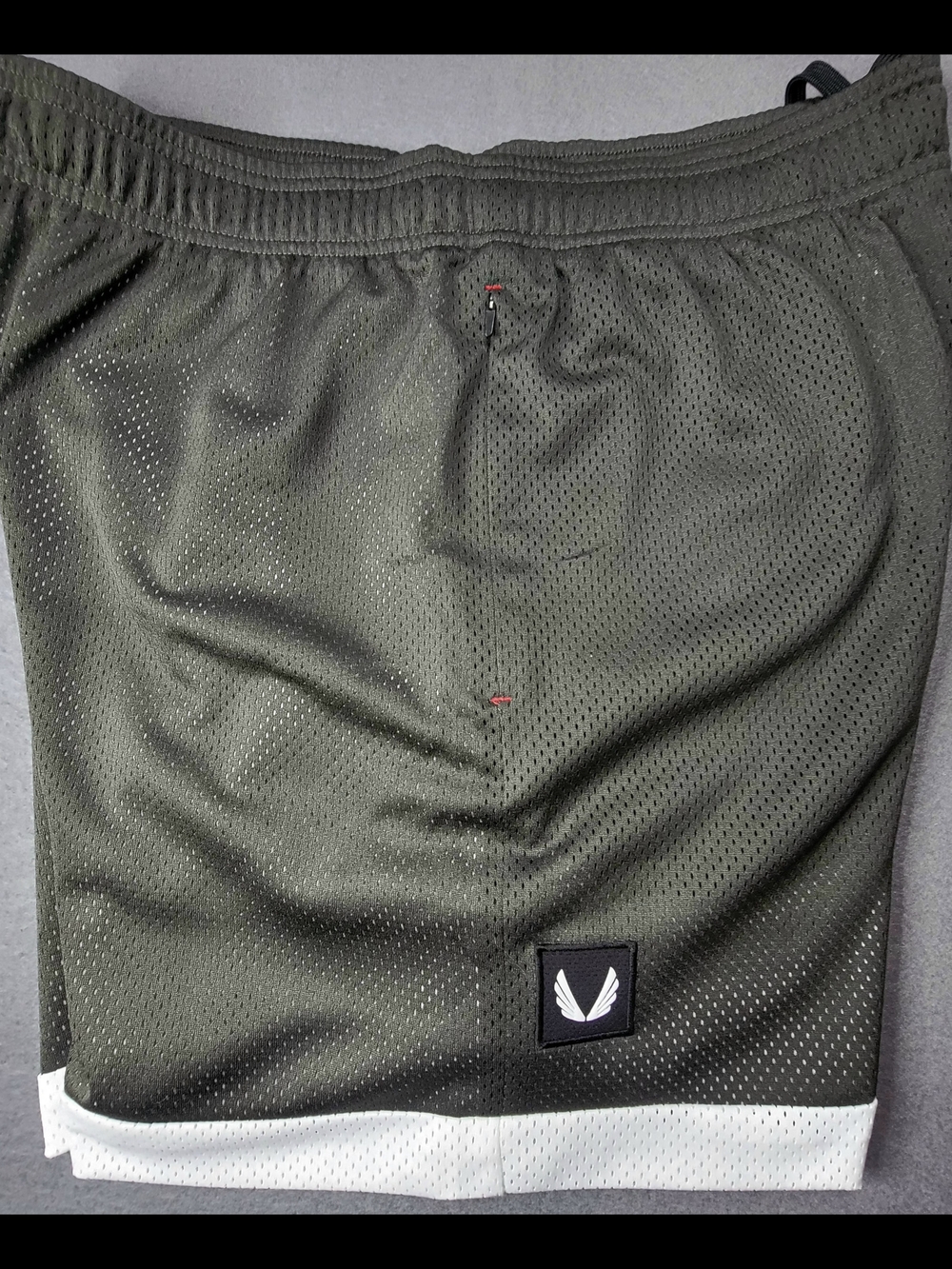ASRV DSG-0795 Men's White Athletic Mesh Shorts with Black Waistband reversible